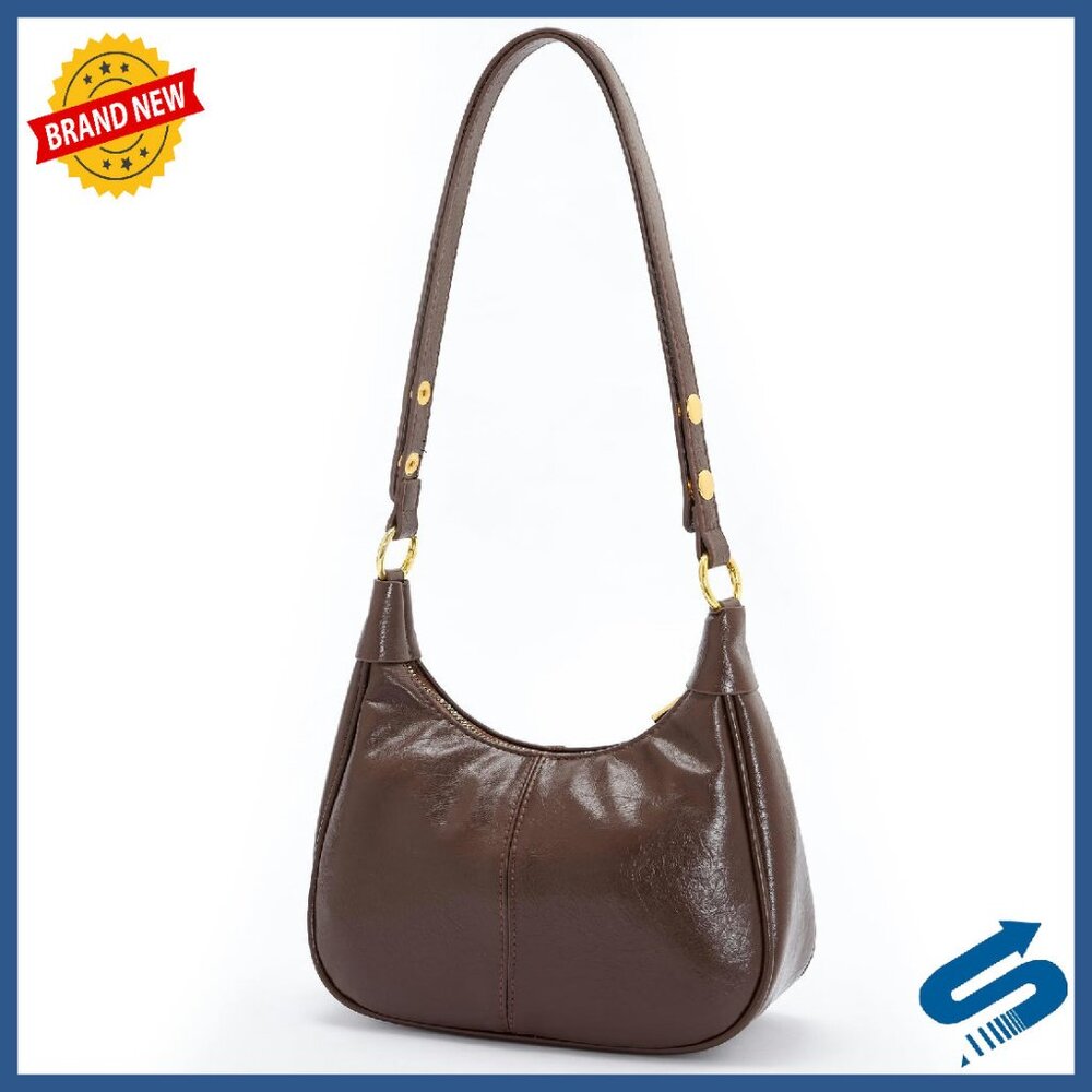 Small Hobo Bag Vegan Leather Crossbody Shoulder Purse Zipper Closure